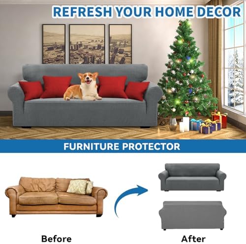 XINEAGE Modern Stretch Sofa Cover for 2 Cushions 55-69 Inch