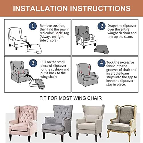 Eco-Ancheng Wingback Chair Slipcover 2 Piece