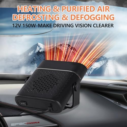 YOUCIDI 2 in 1 Car Heater Fan 12V 150W Portable Defogger