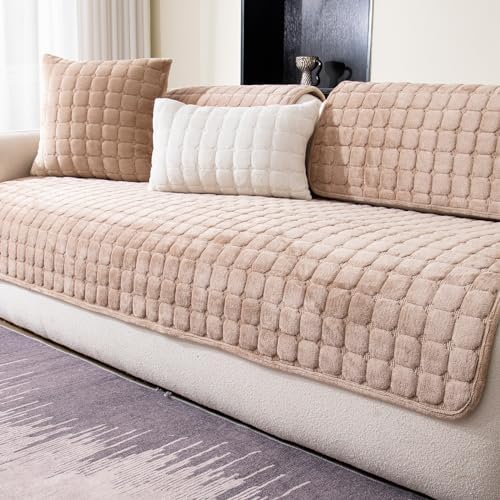 Velvet Sofa Cover for 3 Cushion Sectional L Shaped Recliner