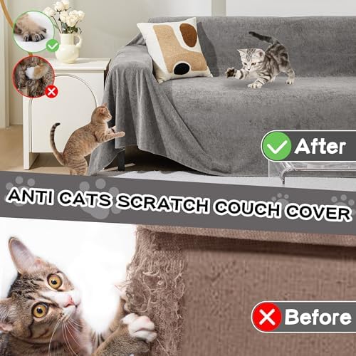 MEETSKY Couch Cover for 2 Cushion Couch Grey