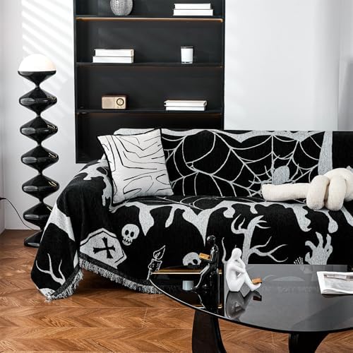 Cmfshape Halloween Sofa Slipcover with Spider Webs and Ghost Pattern 1