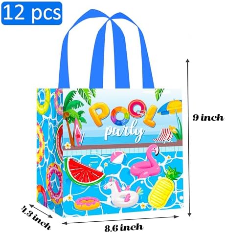 12pcs Pool Party Gift Tote Bags with Handles