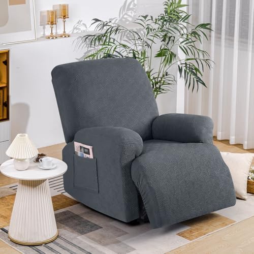 Timeles Recliner Chair Cover Stretch Soft Washable Gray