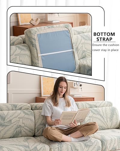 Washable Sectional Couch Covers Leaf Printed Pet Friendly