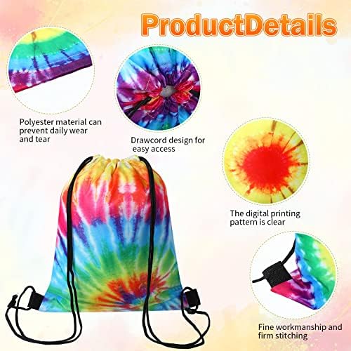 Shappy Tie Dye Party Favor Bags Drawstring Gift Bag Set