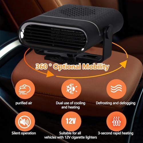 YOUCIDI 2 in 1 Car Heater Fan 12V 150W Portable Defogger