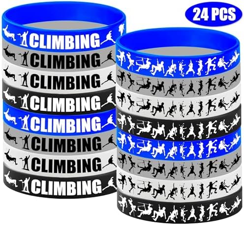 24PCS Rock Climbing Silicone Wristbands Party Favors