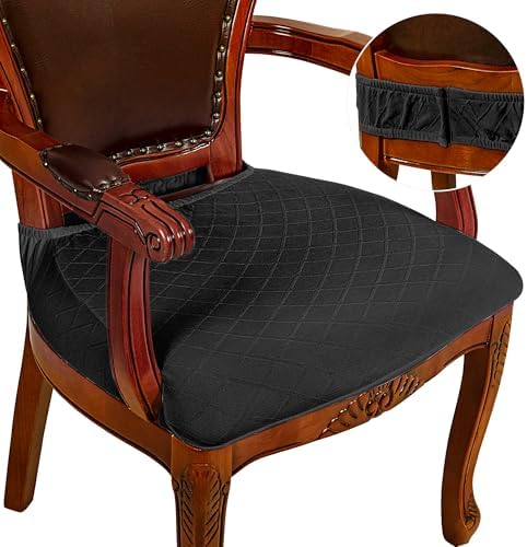 CZL Dining Chair Covers Set of 4 Zipper Black Slipcovers