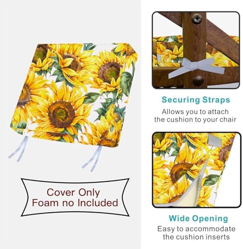 ECOBAZ Sunflowers Outdoor Cushion Cover Set 2