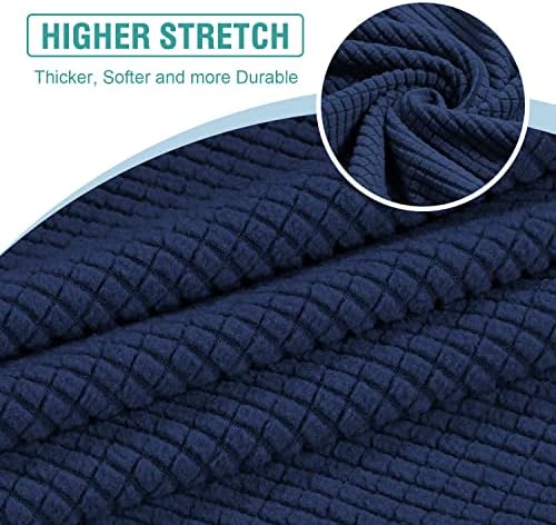 2-Pack Stretch T-Cushion Sofa Slipcovers - Navy 1
