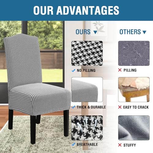 HVERSAILTEX Dining Chair Covers 2 Pack Stretch Jacquard