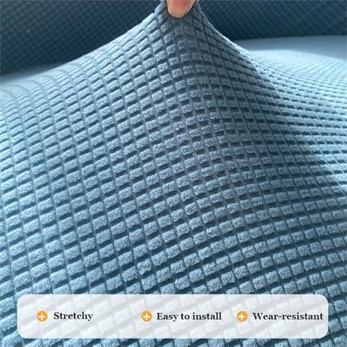 Jacquard Curved Sofa Cover for Living Room White XL 235-300cm
