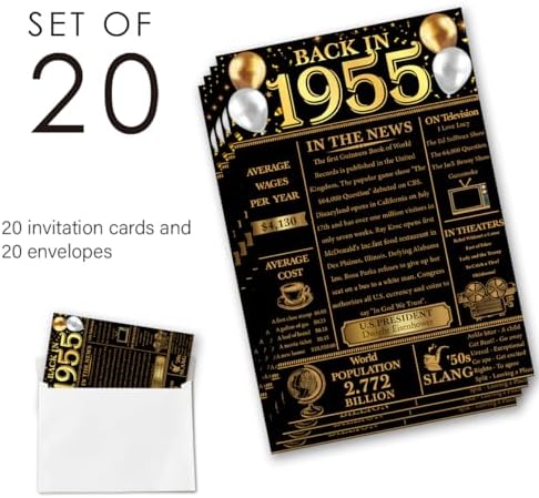 70th Birthday Invitations Set 20 Cards and Envelopes