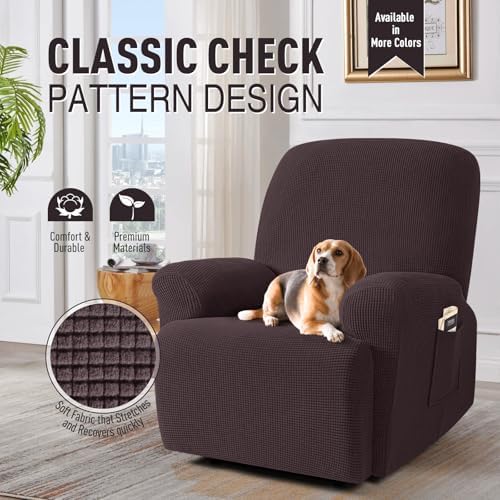 TAOCOCO Recliner Cover 4-Piece Chocolate