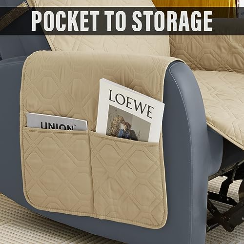 Softown Recliner Chair Cover with Non-Slip Straps for Dogs