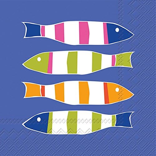 Ihr Ideal Home 3-Ply Cocktail Napkins 5x5 20 Count Stripers Pack