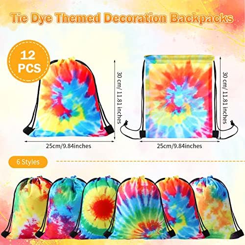 Shappy Tie Dye Party Favor Bags Drawstring Gift Bag Set