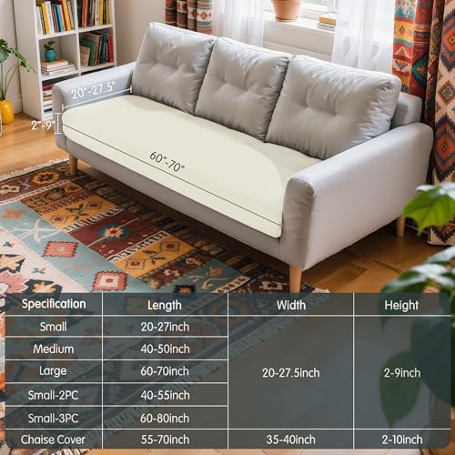 Hokway Reversible Stretch Sofa Slipcover - Creamwhite Large 1