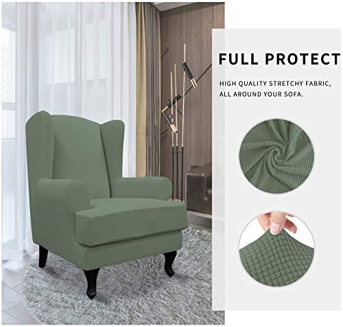 Easy-Going Stretch Wingback Chair Sofa Slipcover 2-Piece
