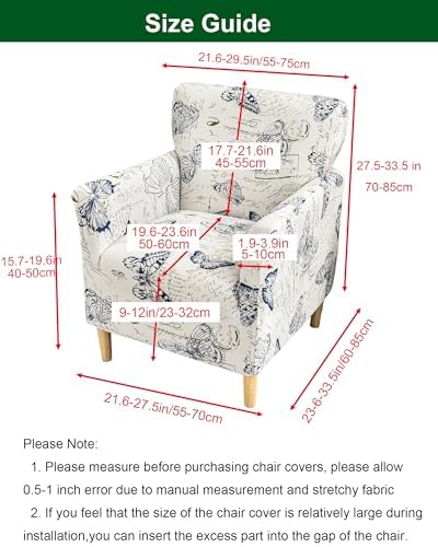 CRFATOP Stretch Armchair Slipcover with Printed Design