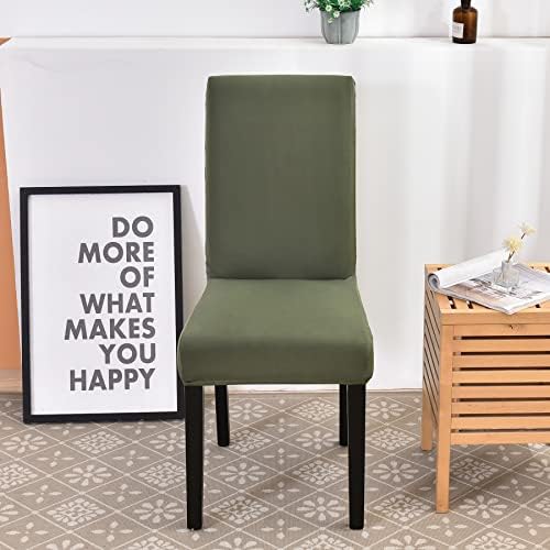 HZDHCLH Chair Covers Set of 4 Stretch Spandex Green Dining Room Slipcovers