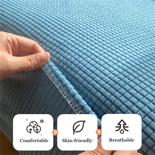 Jacquard Curved Sofa Cover for Living Room White XL 235-300cm