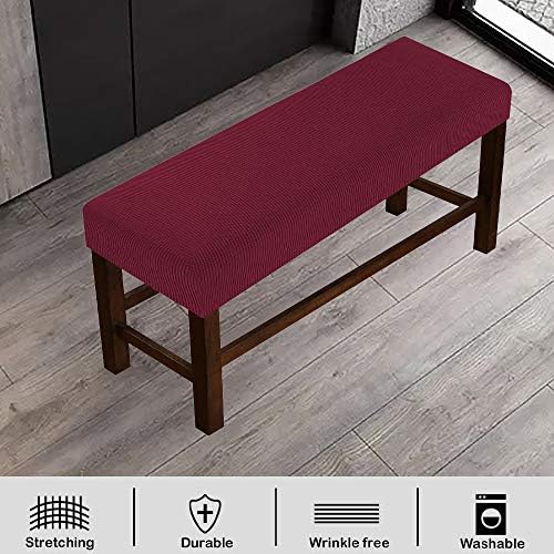 VIENLOVE Rectangle Bench Cover Slipcover Burgundy Large Size