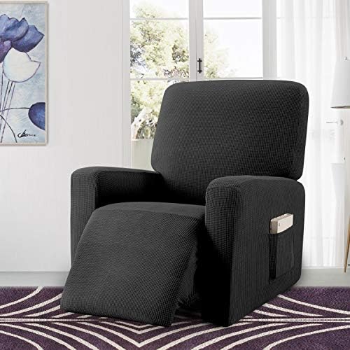 Granbest Premium Water Repellent Recliner Slipcover with Pockets Black