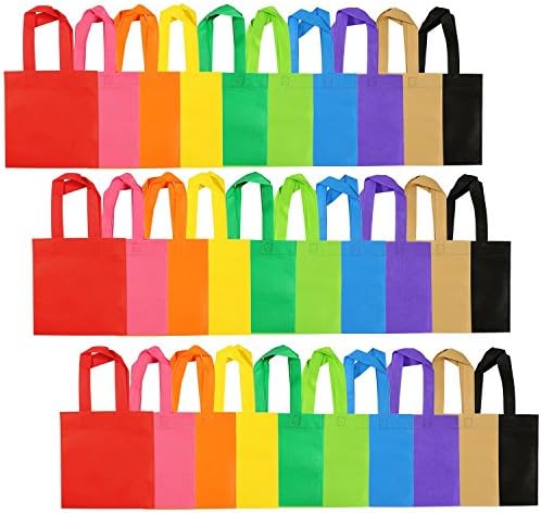 Aneco 30-Pack Reusable Non-Woven Tote Bags with Handles