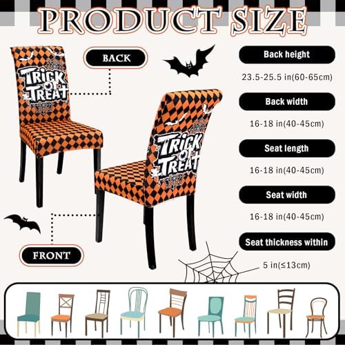 6 Pcs Halloween Chair Covers Spooky Decor Set 1