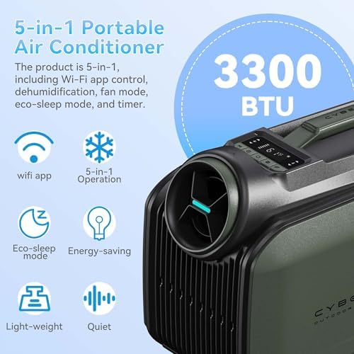 CYBERTAKE Portable Air Conditioner 3-in-1 Dehumidifier Fan
