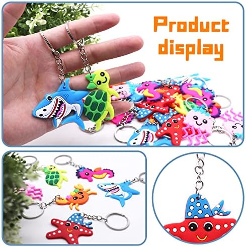 24 Pack Ocean Animals Keychains for Parties and Rewards