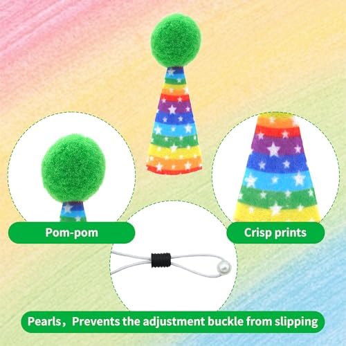 12 Pcs Mini Felt Party Hats with Pom Poms