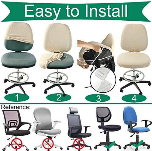 BUYUE Office Chair Cover Set Soft Velvet Slipcover for Desk Chairs