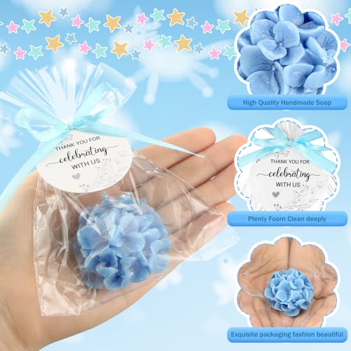 Demissle Hydrangea Soap Wedding Favors 20 Pcs Blue