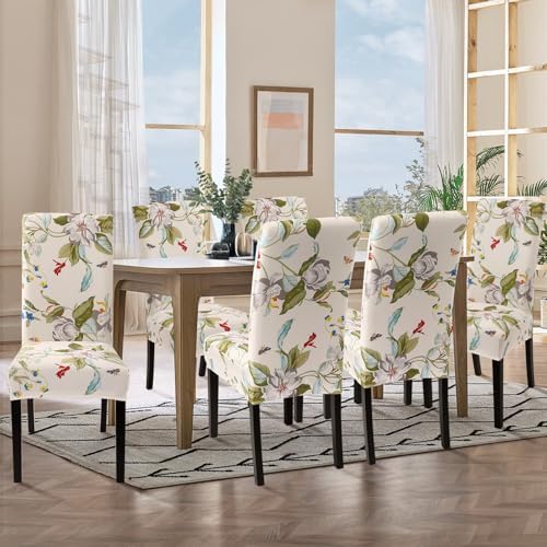 SearchI Dining Chair Covers Set of 6 Spandex Stretch Removable Washable 1