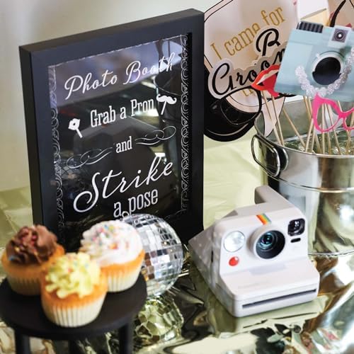 Wedding Photo Booth Props with 8x10 Sign and 45 Adhesive Pads