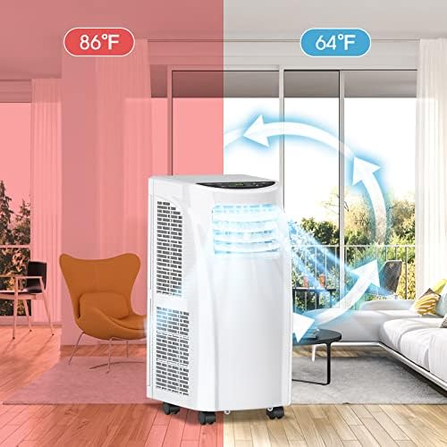 COSTWAY 8000 BTU Portable AC Unit with Dehumidifier and Remote Control