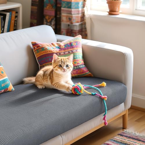 Hokway Stretch Sofa Slipcover Cushion Cover Large Light Grey