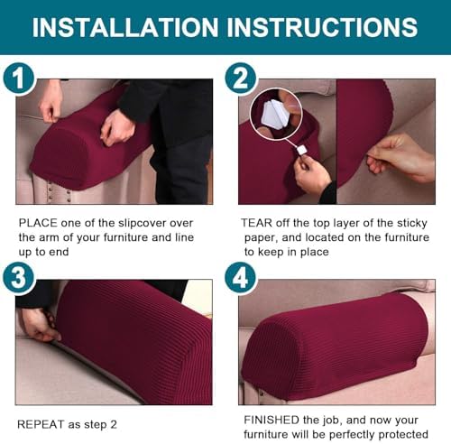Turquoize Stretch Armrest Covers for Chairs and Sofas