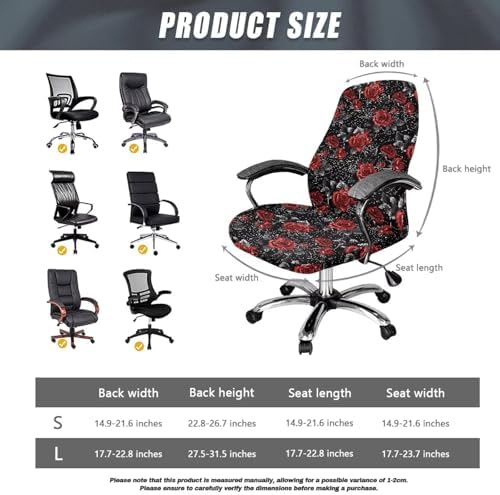 Talayituse Rose Spider Web Print Chair Covers for Office and Home Use