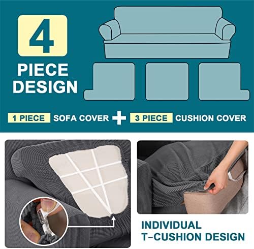 Turquoize 4 Piece T Cushion Sofa Slipcovers 1
