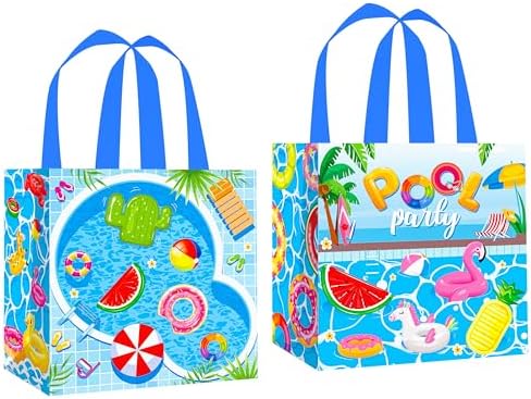 12pcs Pool Party Gift Tote Bags with Handles