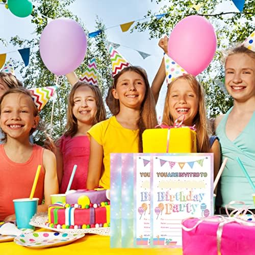 Idealmuzik 30 Pack Birthday Invitations for Girls with Envelopes and Stickers
