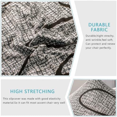 Iauddy Armless Accent Chair Slipcover Stretch Spandex Non-Slip Removable Cover in GreyBlack