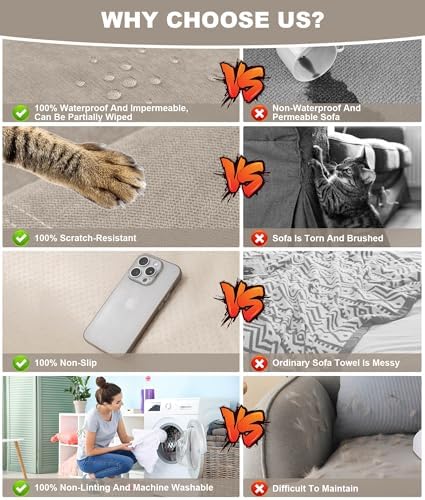 Beacon Pet Couch Cover Washable Water-Resistant for Dogs and Cats