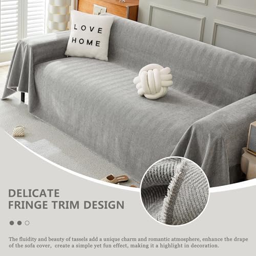 DREAMINGO Couch Protector - Herringbone Jacquard Dark Grey 3 Cushion Sofa Cover 1
