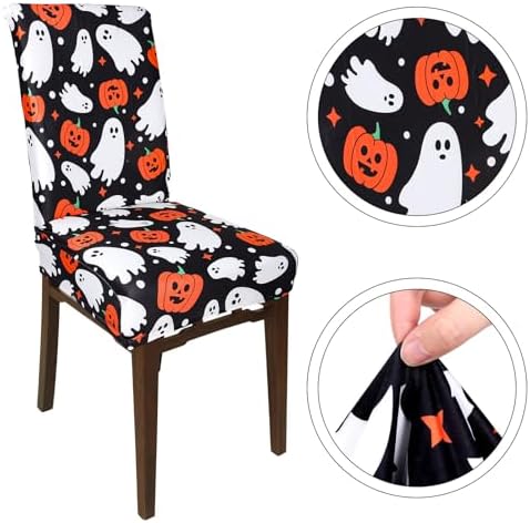 8Pcs Halloween Chair Covers Spooky Decor for Dining Chairs