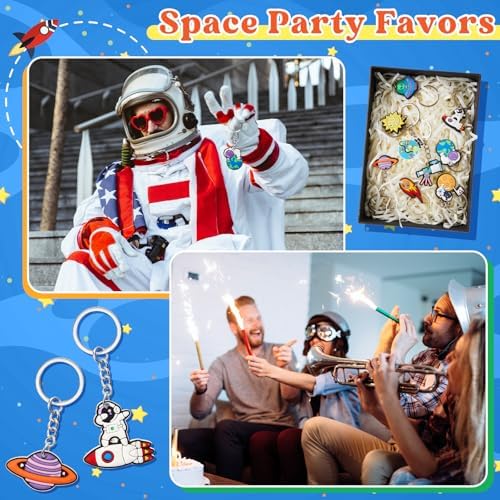 Sasylvia 36 Pcs Space Party Keychains 9 Styles 1